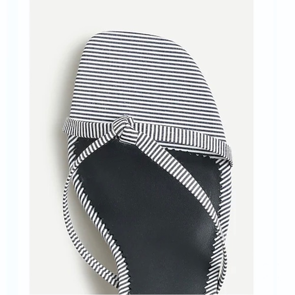 NEW J. Crew Skinny Cross-strap Striped Navy Blue & White Sandals Spring - Picture 3 of 4